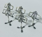 Set Of 5 Solid Sterling Silver Menu Holders Place Settings Music Stands