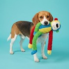 Multicolor Monkey Plush Dog Toy With Squeakers Chew Level 1