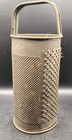  boxkk  Antique Primitive Tin Metal Cylinder Grater 3 Surfaces