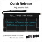 Waiter Waitress Server Restaurant Bar Pub Black Adjustable Belt 5 Pocket Apron