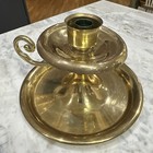 Antique Vintage Brass Candle Holder Large Chamberstick Virginia Metalcrafters