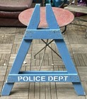 One Vintage Nypd Wooden Police Barricade Support - Rare Nyc Police Equipment