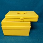 2 Vtg Wil-hold Wilson Usa Harvest Gold Acrylic Cases Sewing Thread Recipe Holder