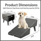 Split Ottoman Dog Ramp 2-in-1 Folding Pet Stairs   Ottoman Bed For Small Dogs