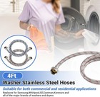 4 Ft Washing Machine Hoses  2 Packs Premium Stainless Steel Washer Hoses Burst