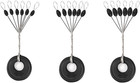 720 Pcs Fishing Bobber Stopper Oval Floats Sinker Stops 6 In 1 Black Rubber Size