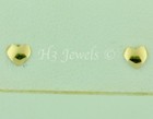 14k Solid Yellow Gold Kids Stud Heart Earring Earrings  Screw Back  5565
