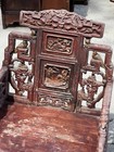 Antique Chinese Official   s Hat Armchair Carved Back Splat Red Lacquer For Resto