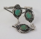 Quality Sterling Silver   Nevada Turquoise Adjustable Size Ornate Slave Bracelet