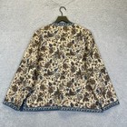 Vintage Paisley Floral Tapestry Jacket Size Large Reversible Button Up Cottage