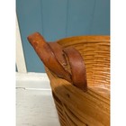 Large Longaberger Baskets Handwoven Hostess Leather Handles Vintage 1995