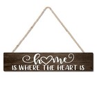 Home Is Where The Heart Is Hanging Wooden Plaque  Wooden Sign Wall Art   Door 