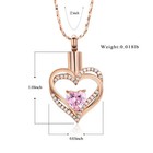 Birthstone Heart Cremation Jewelry Heart Urn Necklace For Ashes For Women Gilrs