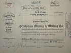1910 Bradshaw Mining   Milling Co  Stock Certificate  342  Utah