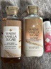Bath   Body Works Warm Vanilla Sugar Set  Wash And Lotion  3 Gingham Love Creams