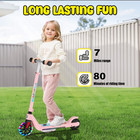 Sanopy Kids Electric Scooter Pink 120w 6mph Adjustable Pink Ul2272 Led Lights