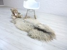 Real Icelandic Large Sheepskin Area Rug Rare Mongolian Cream Grey Fur 165 1