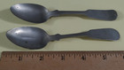 Lot 2 Antique Standard Coin Silver  Teaspoons Spoons C1800s Scott Barrett Hall  