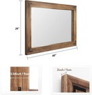 Rustic Wooden Framed Wall Mirror  Natural Wood Bathroom Vanity Mirror For