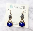 New Barse Lapis Drop Earrings Sterling Bronze    nobility    1 75    New With Tag