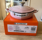 Le Creuset Shallow Heart Cocotte With Heart Knob 1 25 Qt Shell Pink New