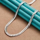 925 Sterling Silver 5mm Full Sideways Chain Necklace For Men Women Jewelry Gift