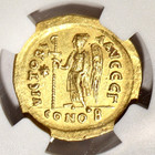 Anastasius I Gold Av Solidus Byzantine Empire 491-518 Ad Certified Ngc Ch Xf