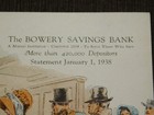 Vintage 1938 The Bowery Savings Bank Statement Brochure