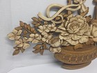 Vintage Syroco Homco 1975 Basket Of Flowers Wall Art Plaque  7605 25  X 15  