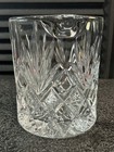 Bohemia Czech 24  Lead Crystal Ice Bucket Hand Cut Diamond Starburst Barware
