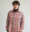 Sanskriti Unisex Pink Pure Cotton Hand Woven Ikat Work Casual Full Sleeves Shirt