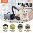 Vevor Dog Dryer 2800w Pet Grooming Dryer Adjustable Speed With 4 Nozzles Grey