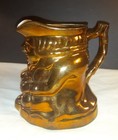 Antique Mid 19th Century Staffordshire Copper Luster Toby Jug Circa 1840