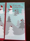 Snowman-themed Holiday Greeting Cards With Gift Card Slot Christmas X 3
