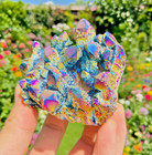 Angel Aura  Titanium Rainbow Cluster Geode Quartz Crystal Specimens Collection