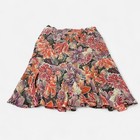 Vintage Chicos Silk Floral Midi Skirt Womens 3   31  Waist Fairy Boho