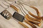 Vintage Stag Antler Bbq Utensils 7 Piece Set   stainless Steel  14  
