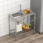 Stainless Steel Outdoor Kitchen Sink With Faucet Hand Washing Station Commercial