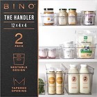 Small Shallow Plastic Storage Bins - 2pk - 12x4x4 - Small Size