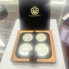 1976 Canada Montreal Olympic 4 Piece Silver Proof Coin Set With Case   Coa