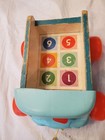 Vintage Fisher-price Milk Wagon  Milk Bottle Carrier  Yellow String  Clean