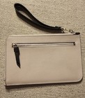 Kate Spade New York Black Beige Colorblock Zip Wristlet Wallet Logo Strap
