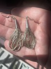 Sterling Silver Drop Earrings Vintage Southwestern