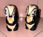 1950 Pair Skunk Salt   Pepper Flower Disney Bambi Movie Goebel Large Bee Germany