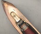 Vtg Wooden Weavers Loom Shuttle With Red Yarn Spindle Bobbin 18    Primitive