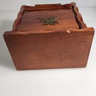 Vintage Americana Wooden Recipe Box With Hinged Lid Brass Eagle And  Hardware 