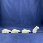 4 Vintage Miniature Bone China White Mouse 1 5  Charming Whimsical Home Decor