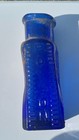 Rare Antique Cobalt Blue Poison Embossed Glass Medicine Bottle Warped No Cork