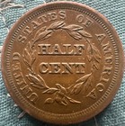 1856 Braided Hair Half Cent Low Mintage Nice Original Coin