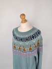Women s White Stuff Fox Fair Isle Lambswool Blend Jumper Sweater Mint Blue Uk 20